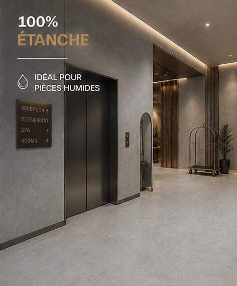 PROTOCOLE HOME - SPC 105 Plaque murale mat effet pierre gris 600 x 1200 mm - large