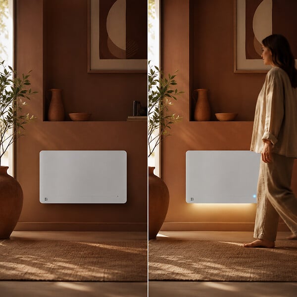 BESTHERM - Radiateur électrique fixe à inertie sèche céramique - BESTHERM - STELLINA 1500W - Détecteur de présence - Lumineux - NF - large