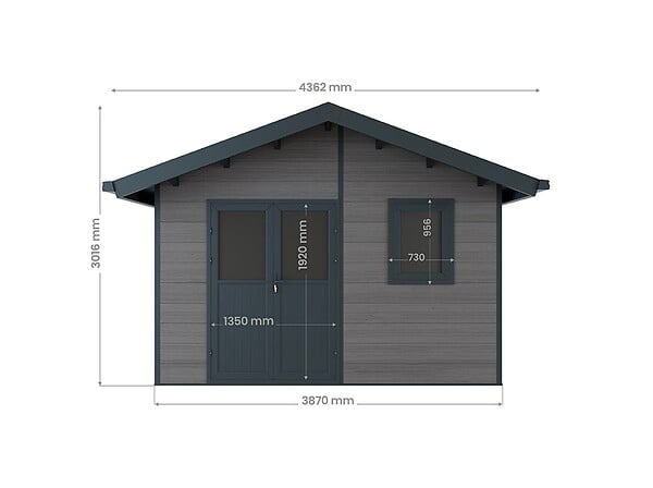 DIRECT-ABRIS - Abri de Jardin Composite ISORA - 15m2 Gris - Cabane Atelier / Abri Velo - large