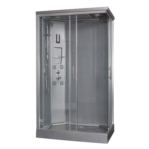 ONDEE - Cabine de douche hydromassante SERY - Porte coulissante - Chromé - 120x80cm - large