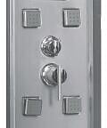 ONDEE - Cabine de douche hydromassante SERY - Porte coulissante - Chromé - 120x80cm - large
