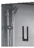 ONDEE - Cabine de douche hydromassante SERY - Porte coulissante - Chromé - 120x80cm - large