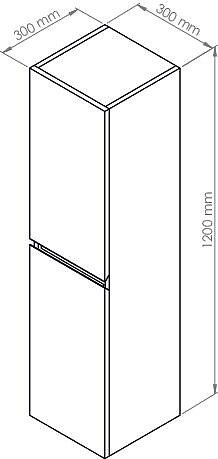 ONDEE - Colonne de rangement  à suspendre TRENDY - 30 cm  2 Portes  - Laqué gris mat - large