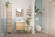 ONDEE - Colonne de rangement à poser LILA - 30 cm - Finition : Bois - 2 Portes - vignette