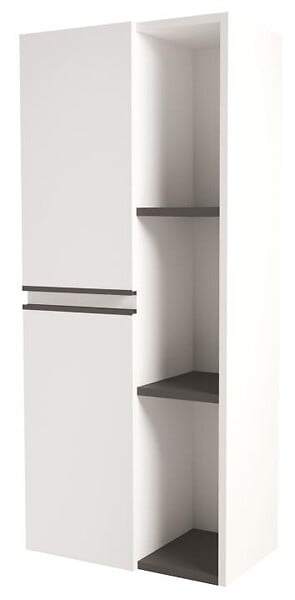 ONDEE - Colonne de rangement à suspendre EBENE - 52 cm  Finition : Blanc - 2 Portes - large