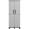 ARTPLAST - Armoire de rangement 2 portes 4 Etagères 68 x 37 x H169 cm 4 pieds Grise Artplast - vignette