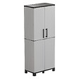ARTPLAST - Armoire de rangement 2 portes 4 Etagères 68 x 37 x H169 cm 4 pieds Grise Artplast - vignette