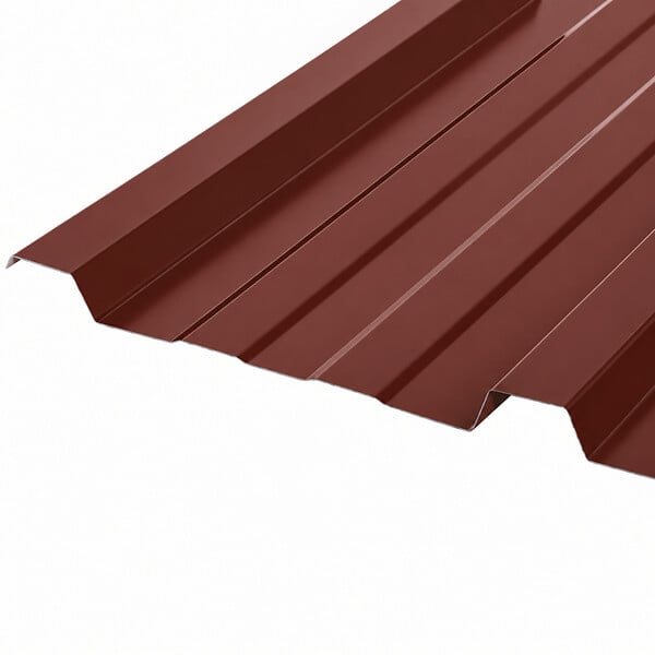MCCOVER - Plaque nervurée acier galvanisé laqué 900/25 Rouge 8012, ep.0.5 mm, l.90 cm, L.300 cm - large