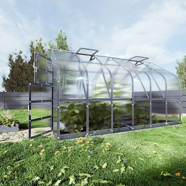 KLASIKA GREENHOUSES - Serre polycarbonate KLASIKA STANDART PREMIUM 10m² 2,5x4m - kit 7 accessoires inclus - large