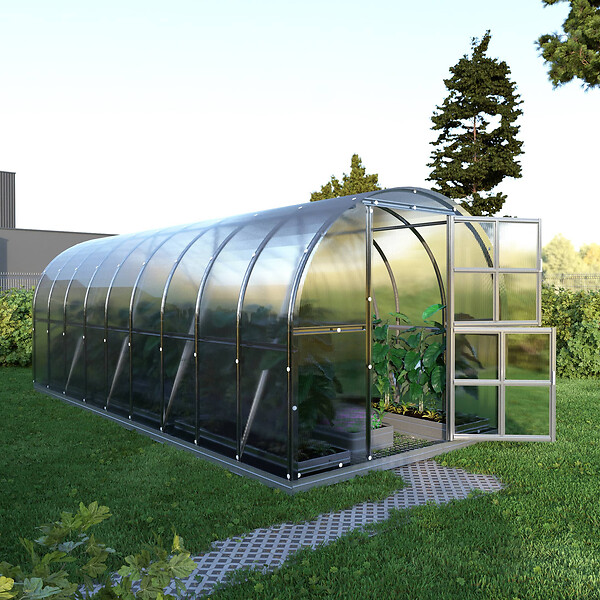 KLASIKA GREENHOUSES - Serre polycarbonate KLASIKA ARCH EXTRA 18m² 3x6m - kit 8 accessoires inclus - large