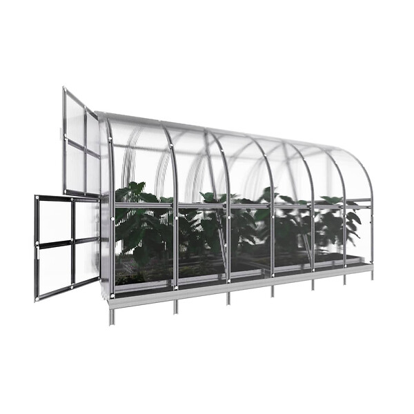 KLASIKA GREENHOUSES - Serre polycarbonate KLASIKA ARCH EXTRA 12m² 3x4m - kit 7 accessoires inclus - large