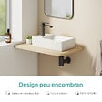 EMKE - EMKE Vasque à poser céramique 41×22×10cm, Lavabo salle de bain rectangulaire, Lavabo en céramique blanc brillant - vignette