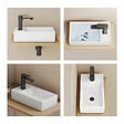 EMKE - EMKE Vasque à poser céramique 41×22×10cm, Lavabo salle de bain rectangulaire, Lavabo en céramique blanc brillant - vignette