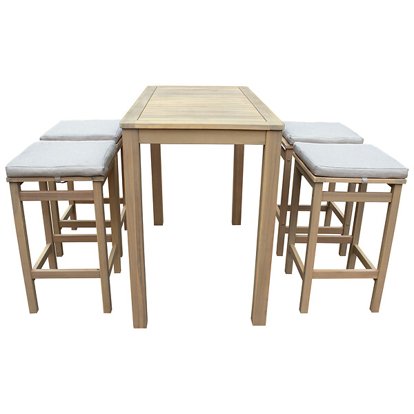 HAPPY GARDEN - Mange debout ARUBA en acacia massif 4 places - coussins sable - large