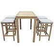HAPPY GARDEN - Mange debout ARUBA en acacia massif 4 places - coussins sable - vignette