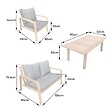 HAPPY GARDEN - Salon de jardin en acacia massif 4 places GILI - coussins gris - vignette