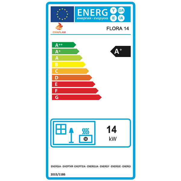 EMAFLAM - Poêle à granulés Étanche FLORA 14 kW + kit conduit ventouse - - large