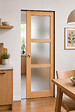 GD MENUISERIES - Porte Coulissante bois Ayous Vitrée H204 x L73 cm, Galandage - vignette