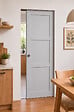 GD MENUISERIES - Porte Coulissante Greyria Gris 3 Panneaux Gris Clair H204 x L73 cm, Galandage - vignette