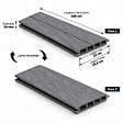 MCCOVER - Kit complet extension clôture en composite coextrudé 1,50 L x 1,80 H Chêne foncé, H.180 cm, L.150 cm - vignette