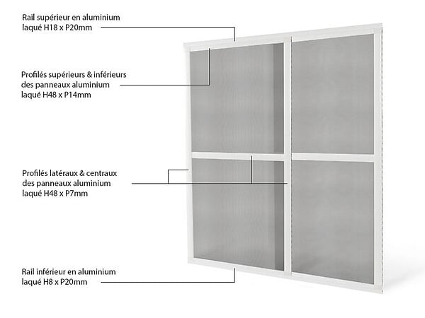 AVOSDIM - Moustiquaire Coulissante pour Baie Vitrée - L.160 x H.240cm Recoupable - Aluminium Gris Anthracite - large