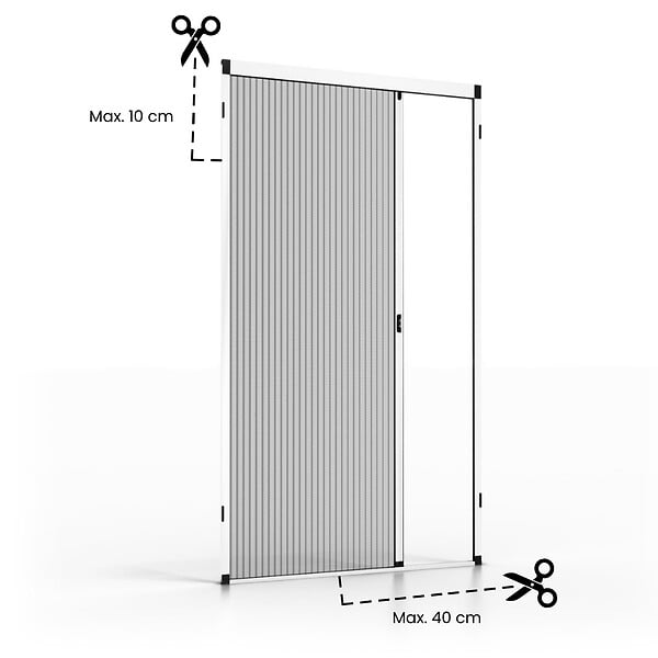 AVOSDIM - Moustiquaire pour porte - L.120 x H.240 cm - Alu. noir - Store plissé anti insectes - large