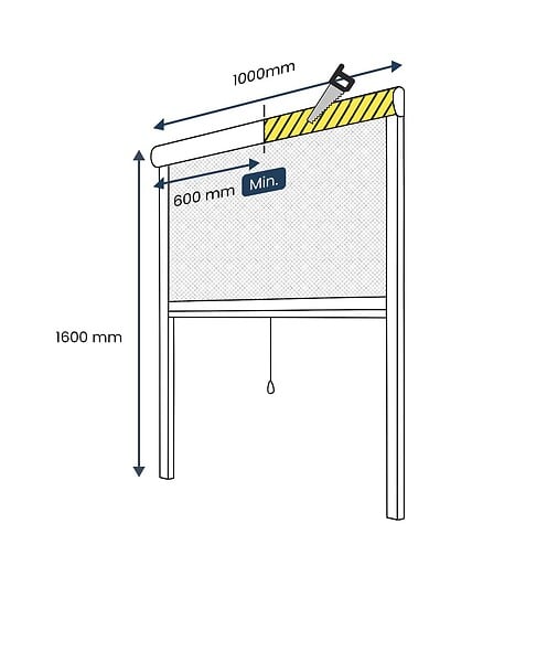 AVOSDIM - Store Moustiquaire Enroulable PVC pour Fenêtre - L.100 x H.160cm Recoupable - PVC Blanc - large