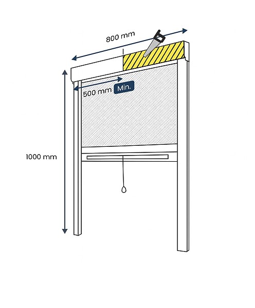 AVOSDIM - Moustiquaire Enroulable pour Fenêtre - L.80 x H.100cm Recoupable - Alu. Noir - Protection anti insectes - large