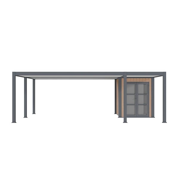 DIRECT-ABRIS - Carport Aluminium 760 x 645 cm NEWARK - 43 m2 - Hauteur : 255 - 2 Voitures - Abri Voiture Autoportant - Stockage - Extension - Gris Anthracite - large