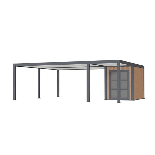 DIRECT-ABRIS - Carport Aluminium 760 x 645 cm NEWARK - 43 m2 - Hauteur : 255 - 2 Voitures - Abri Voiture Autoportant - Stockage - Extension - Gris Anthracite - large