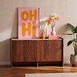 OVIALA - Buffet 3 portes moderne rectangulaire L140 cm bois foncé - Gina - vignette