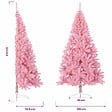 VIDAXL - vidaXL Demi sapin de Noël artificiel avec support Rose 240 cm PVC - vignette