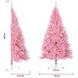 VIDAXL - vidaXL Demi sapin de Noël artificiel avec support Rose 180 cm PVC - vignette