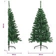 VIDAXL - vidaXL Sapin de Noël artificiel moitié avec support vert 150 cm PVC - vignette