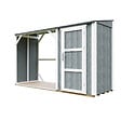 TIMBELA - Abri à bûches avec remise - l120 x L345 x H220 cm / 4,14 m² - Rangement extérieur pour bois de chauffage - TIMBELA M985-CAVERN STEEL - vignette