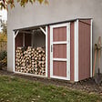 TIMBELA - Abri à bûches avec remise - l120 x L345 x H220 cm / 4,14 m² - Rangement extérieur pour bois de chauffage - TIMBELA M985-REDWOOD RED - vignette