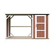TIMBELA - Abri à bûches avec remise - l120 x L345 x H220 cm / 4,14 m² - Rangement extérieur pour bois de chauffage - TIMBELA M985-REDWOOD RED - vignette