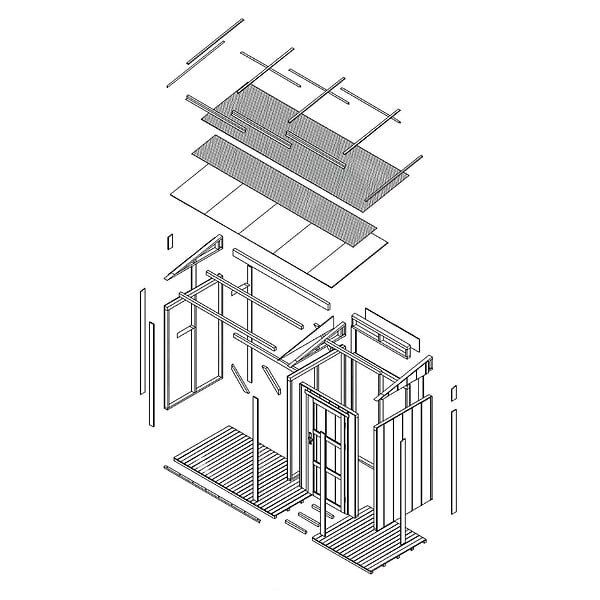 TIMBELA - Abri à bûches avec remise - l120 x L345 x H220 cm / 4,14 m² - Rangement extérieur pour bois de chauffage - TIMBELA M985-REDWOOD RED - large