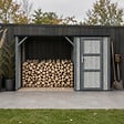 TIMBELA - Abri à bûches avec remise - l120 x L345 x H220 cm / 4,14 m² - Rangement extérieur pour bois de chauffage - TIMBELA M985-TUNDRA CAVERN - vignette