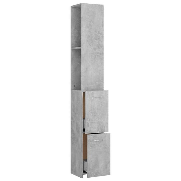 VIDAXL - vidaXL Armoire de bain gris béton 25x26,5x170 cm bois d'ingénierie - large