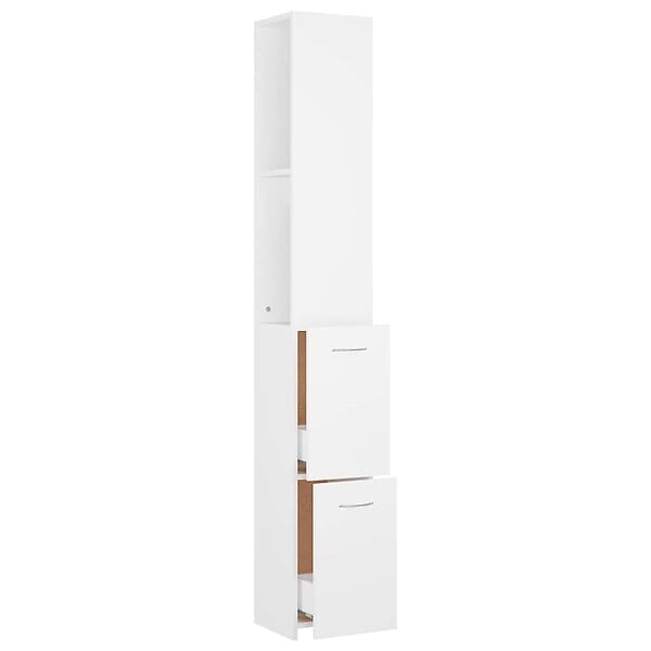 VIDAXL - vidaXL Armoire de salle de bain blanc 25x26,5x170 cm bois d'ingénierie - large