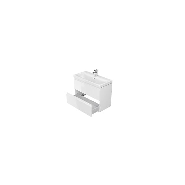 CERSANIT - Meuble salle de bain-80x37.5cm-Gain de place-Blanc Brillant-Moduo Slim - large