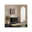 ALLIBERT - Ensemble meuble salle de bain 80 cm + armoire - plan céramique - Noir mat - A suspendre - Donna - vignette