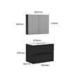 ALLIBERT - Ensemble meuble salle de bain 80 cm + armoire - plan céramique - Noir mat - A suspendre - Donna - vignette