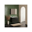 ALLIBERT - Ensemble meuble salle de bain 80 cm + armoire - plan céramique - Noir mat - A suspendre - Donna - vignette