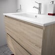 ALLIBERT - Meuble de salle de bain 2 tiroirs BAZIL éclairage LED 6 W et miroir 60 x 58 x 46 cm - couleur chêne - vignette