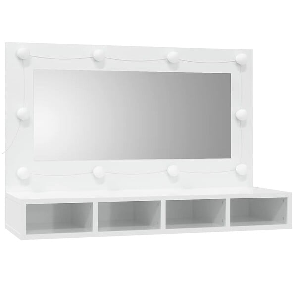 VIDAXL - vidaXL Armoire à miroir avec LED Blanc brillant 90x31,5x62 cm - large