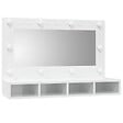 VIDAXL - vidaXL Armoire à miroir avec LED Blanc brillant 90x31,5x62 cm - vignette