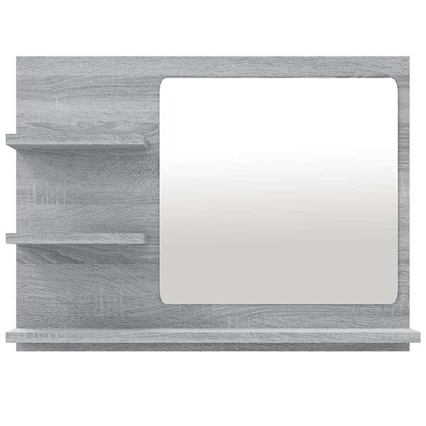 VIDAXL - vidaXL Miroir de bain Sonoma gris 60x10,5x45 cm Bois d'ingénierie - large