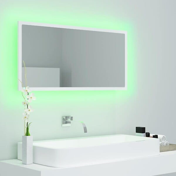VIDAXL - vidaXL Miroir à LED de salle de bain Blanc 90x8,5x37 cm Acrylique - large